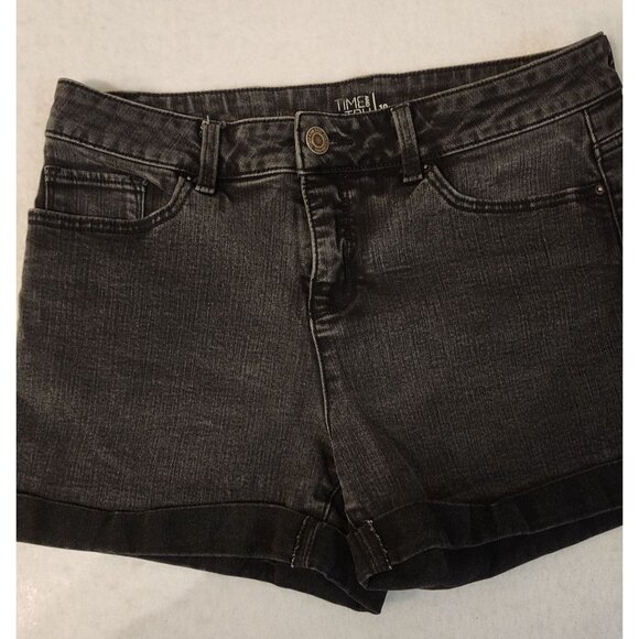 Time & True Black mid-rise women's shorts 10 - Picture 2 of 12